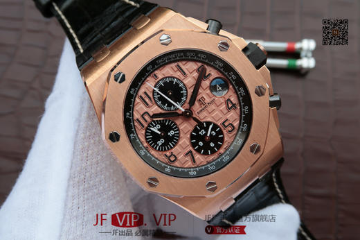 JF爱彼26470st 土豪玫瑰金 搭载复刻原版3126机芯 1比1超级复刻透底，镀18K玫瑰金进口牛皮表带，全功能霸气男士手表 商品图1