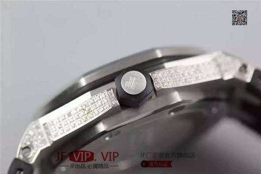 N爱彼15703满钻终极V8版！外壳为316L精钢并手工镶嵌锆石，锆石仅次于钻石的亮度！男表，不透底，全自动机械机芯，硅胶表带！ 商品图6