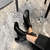 QQJ-JW-711         秋季新款方头粗跟时尚真皮时装靴侧拉链纯色百搭短筒靴 商品缩略图3