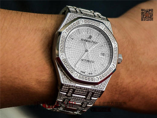 TZ爱彼皇家橡树系列15452男装满天星钻表，手工镶嵌1000多颗莫桑钻，搭载进口9015机芯改原装3120自动机械机芯 商品图9