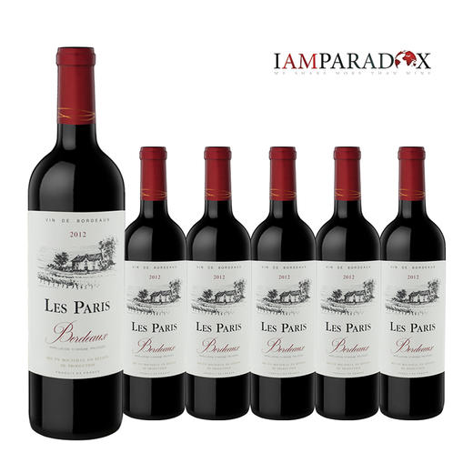 法国原瓶进口波尔多法定产区特选酒 乐巴黎红葡萄酒 Les Paris AOC整箱装750ml 商品图0