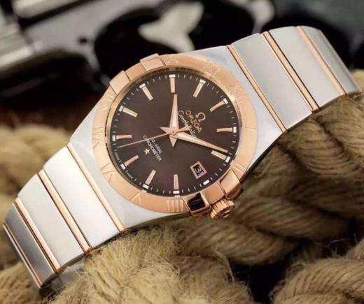 V6欧米茄星座系列123.10.38.21.52.001机械男士手表，大号38.5mm，小号35.5mm。精钢镀18k表链表壳，8500全自动机械机芯 商品图0