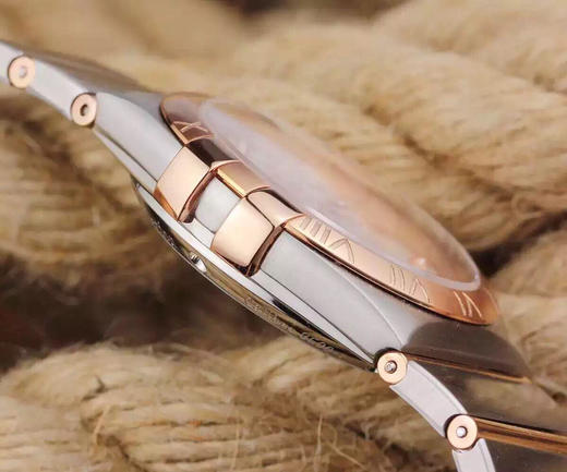 V6欧米茄星座系列123.10.38.21.02.001机械男士手表，直径:大号38.5mm，小号35.5mm。精钢镀18k表链表壳，8500全自动机械机芯，蓝宝石镜面，男士手表，精钢表带，透底 商品图2