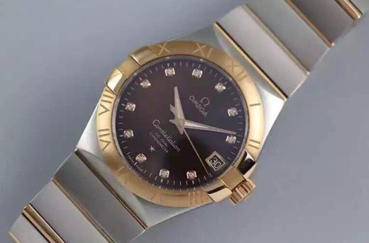 V6欧米茄星座系列123.20.35.20.63.001机械男士手表，大号38.5mm，小号35.5mm。精钢镀18k表链表壳，8500全自动机械机芯， 商品图0