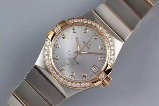 V6欧米茄星座系列123.25.35.20.52.001机械男士手表，大号38.5mm，小号35.5mm。精钢镀18k表链表壳，8500全自动机械机芯 商品图3