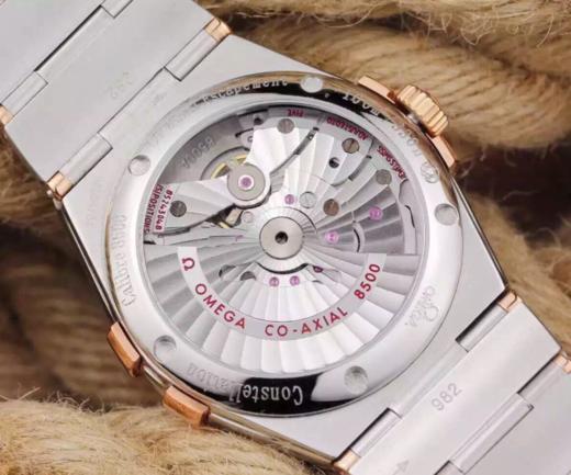 V6欧米茄星座系列123.10.38.21.52.001机械男士手表，大号38.5mm，小号35.5mm。精钢镀18k表链表壳，8500全自动机械机芯 商品图2