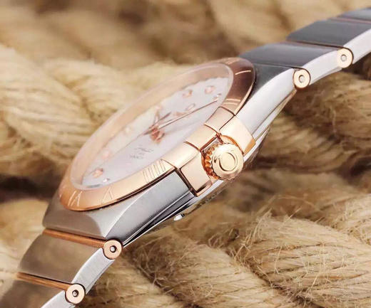 V6欧米茄星座系列123.10.38.21.02.001机械男士手表，直径:大号38.5mm，小号35.5mm。精钢镀18k表链表壳，8500全自动机械机芯，蓝宝石镜面，男士手表，精钢表带，透底 商品图1