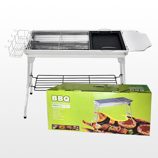 户外折叠烧烤炉 加厚不锈钢烧烤架 BBQ大号烤炉 无烟碳 木炭  商品图2