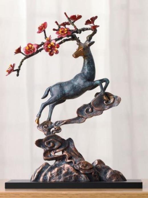【装饰品】*家居瑞鹿铜鹿摆件 商品图0