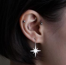 【首饰】s925纯银耳钉饰品闪光流苏耳环