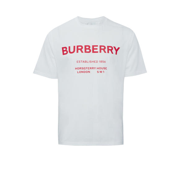 burberry官网短袖t恤,burberry官网 burberry 巴宝莉 纯棉白色红字短袖圆领t恤衫