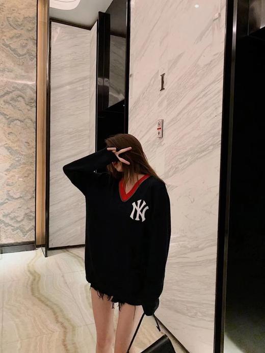 19FW新款Gucci*MLB联名 高品质70%羊毛！NY刺绣V领毛衣WXY70204 商品图0
