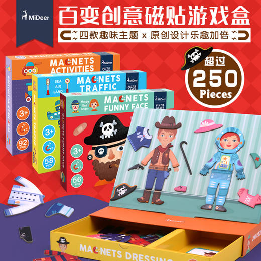 MiDeer弥鹿 儿童磁力拼图套装 早教益智玩具4-6周岁专注力单盒装文创 商品图0
