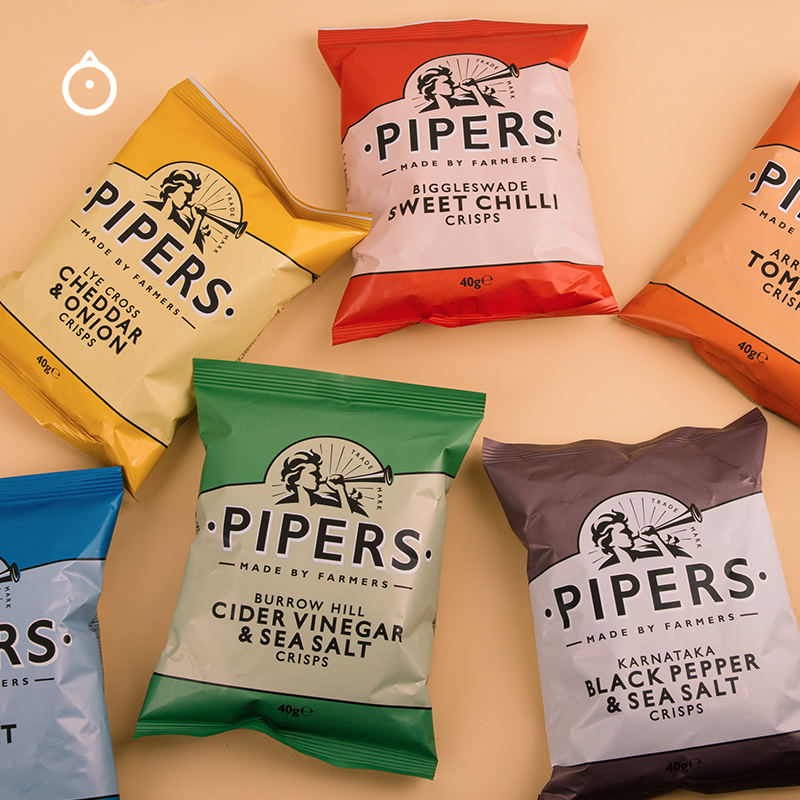 英国pipers 风笛手原切薯片土豆片 小包装40g 黑胡椒海盐多味可选