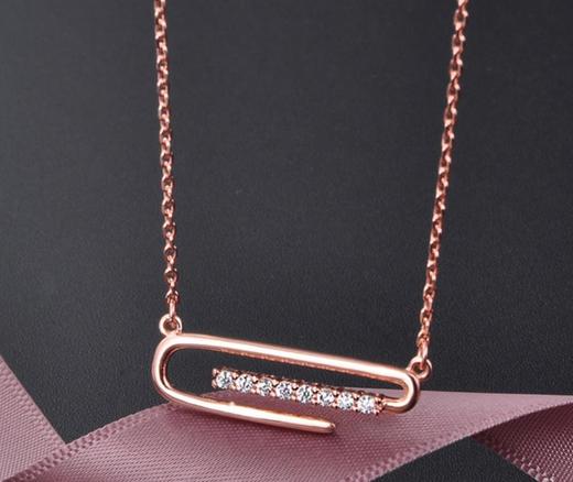 【首饰】时尚镶钻回形吊坠锁骨套链小清新 商品图1