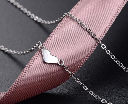 【首饰】s925纯银简约爱心锆石吊坠锁骨链 商品图2
