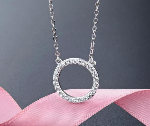 【首饰】s925纯银锁骨项链吊坠套链 商品图0