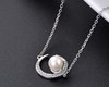 【首饰】s925纯银月亮项链时尚镶钻贝珠吊坠锁骨链 商品缩略图1