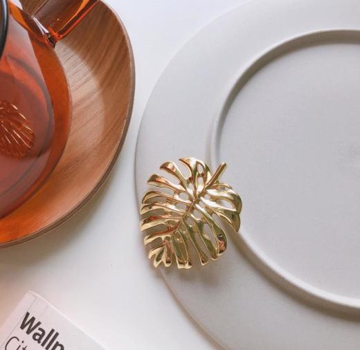 【首饰】925纯银龟背叶耳钉北欧风格不规则造型耳环 商品图2