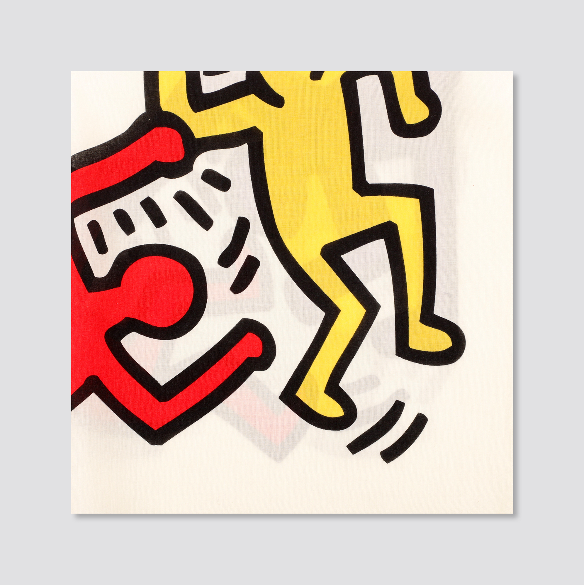 棉印花小方巾(keith haring街头绘画艺术家作品)