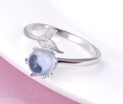 【首饰】s925纯银戒指简约镶水晶戒指开口 时尚潮流 商品图1