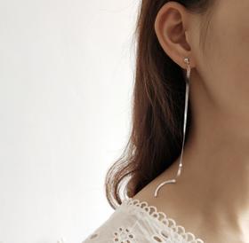 【首饰】925纯银韩版女扁蛇骨耳线