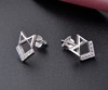 【首饰】s925纯银耳钉女小清新饰品镂空几何镶锆石耳饰 商品缩略图3