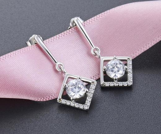 【首饰】s925纯银小清新耳坠 女生镶锆石 商品图1