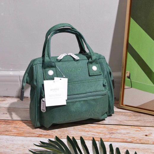 【一般贸易】anello日本潮流新款麻衣布斜跨三用包 171118 大号 绿色 商品图0