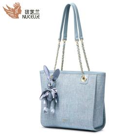 【一般贸易】【授权商品】纽芝兰（NUCELLE） 新款韩版休闲托特女包 雾霾蓝455