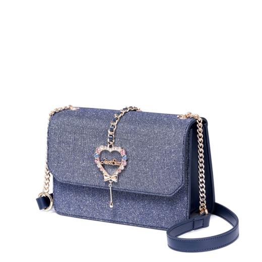 【一般贸易】【授权商品】欧时纳（JUST STAR） 韩版单肩女士闪料小方包 宇宙蓝062 商品图0