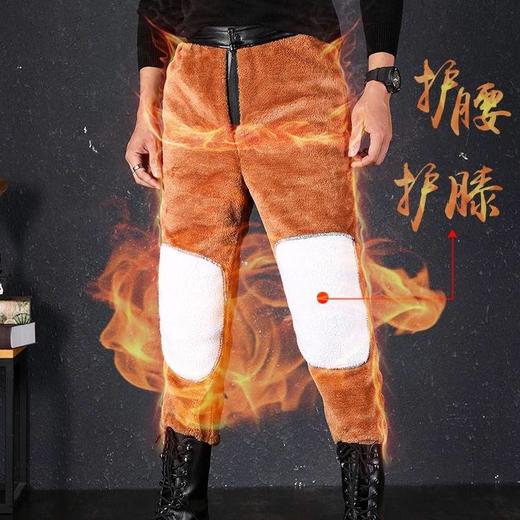 男士皮裤加绒加厚保暖皮裤中老年宽松摩托车皮裤男裤冬季 商品图5