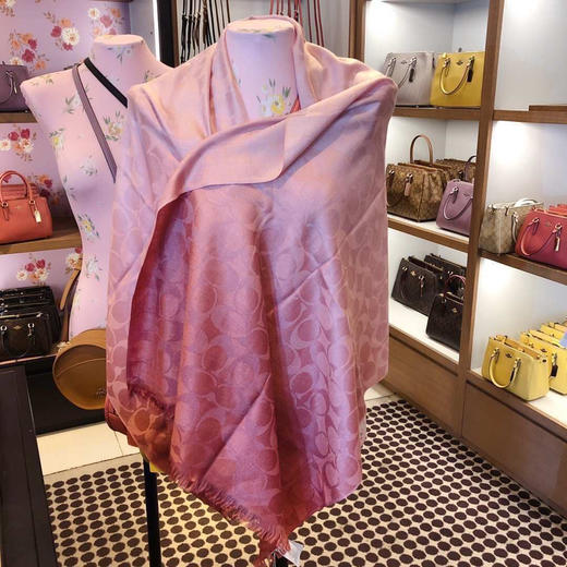 Coach渐变玫瑰色豆沙粉女士围巾披肩 商品图2