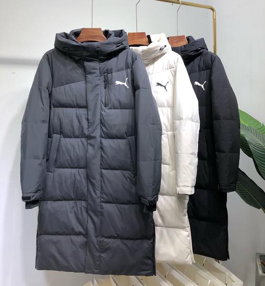 点此购买 男女款彪马PUMA白鸭绒长款羽绒服 领128095 商品图0