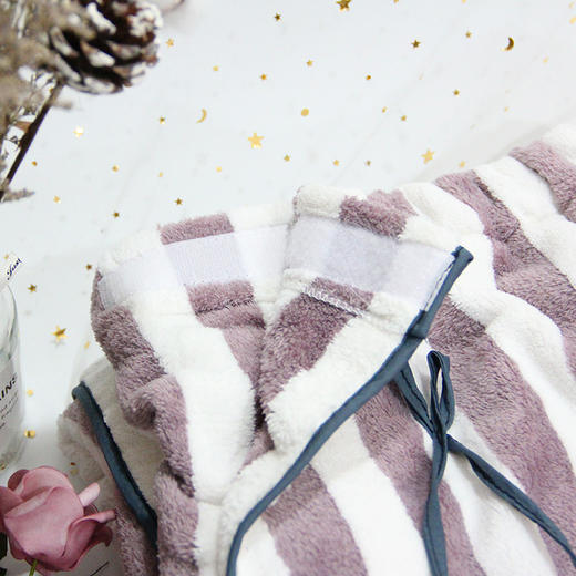 阳离子浴裙客人服宽条 豆沙 灰色 商品图5