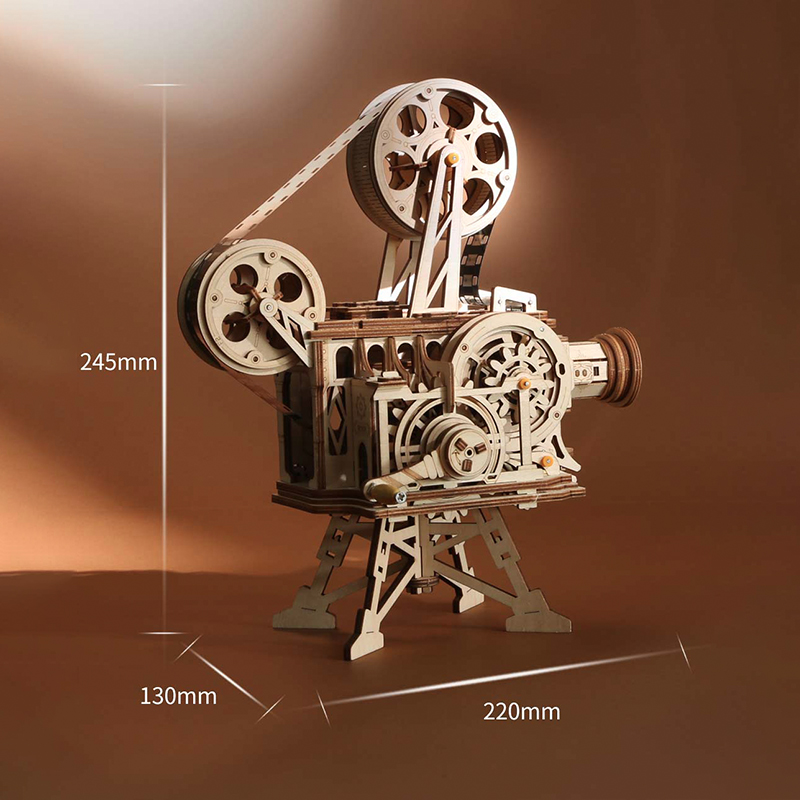 【快递恢复正常发货】若客手摇复古diy放映机 立体木制模型拼图玩具