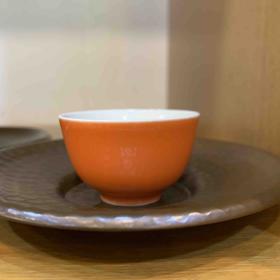 功夫手工茶杯 橘色