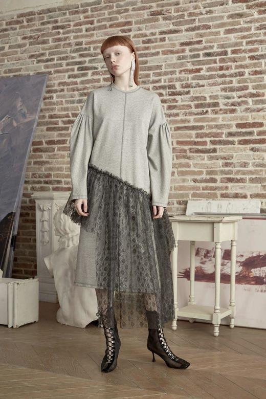 MSYEEYEE 19AW 拼接蕾丝卫衣裙 商品图0