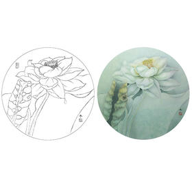 杨冬冬工笔花鸟白描底稿《曦雪》荷花小品-多种白描尺寸可选-HD05