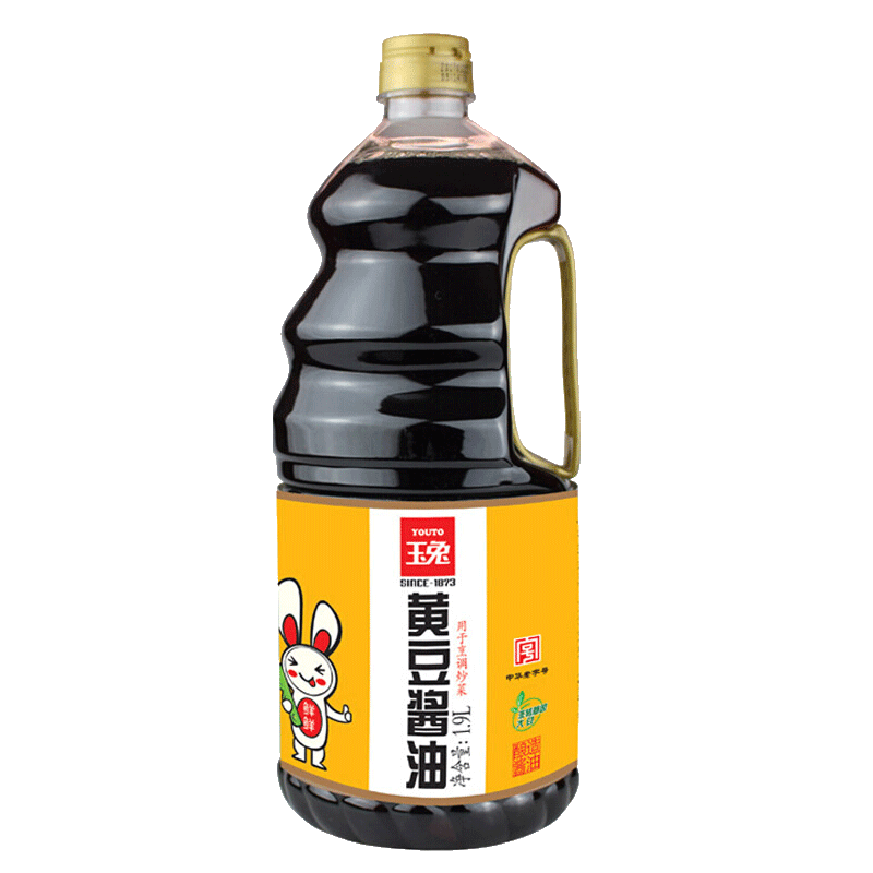 【调味品】玉兔 非转基因酿造酱油 黄豆酱油 1.9l*2瓶