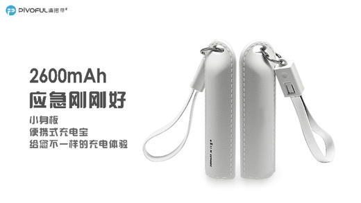 浦诺菲Pivoful钥匙扣移动电源2600mah自带苹果安卓二合一线 商品图6