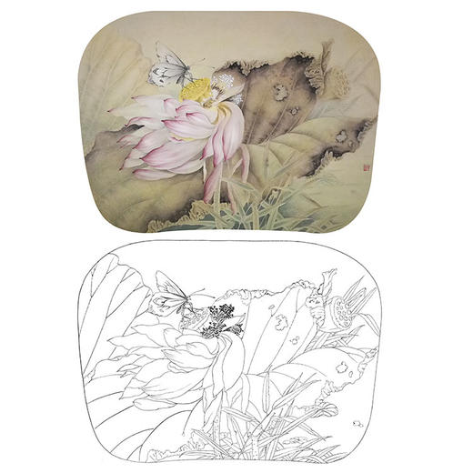 杨冬冬工笔花鸟白描底稿-荷花小品-HD13 商品图0