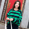 范奎恩韩版大码女装胖mm2019秋装新款潮条纹圆领潮上衣时尚卫衣 商品缩略图1