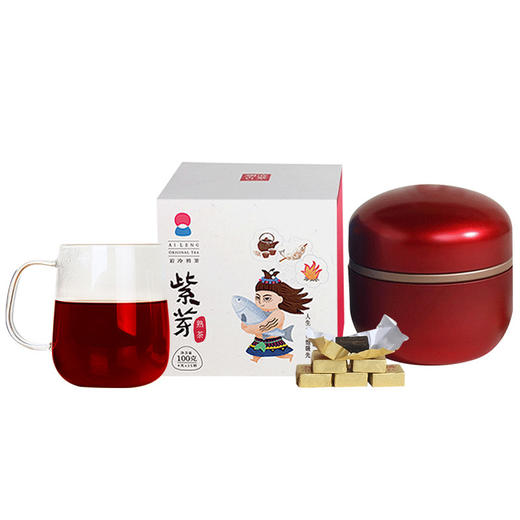 澜沧古茶茶妈妈紫芽小砖古树普洱熟茶砖茶办公室云南茶叶迷你100g 商品图4