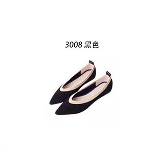 【一般贸易】【下单请备注尺码35-40】INS爆款 百搭清凉透气单鞋3D飞线编织女鞋精致设计显腿瘦 3008黑色 商品图0