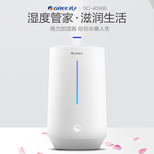 格力（GREE）加湿器 4L大容量 静音加湿 上加水 办公室家用卧室带香薰盒 360°旋转出雾SC-40X66 商品图0