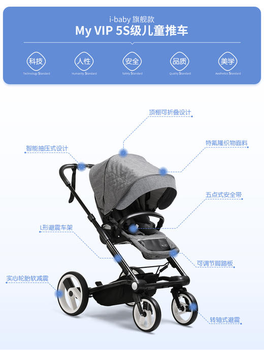 i-baby My Vip高景观婴儿推车，双向可折叠 商品图3