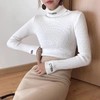 2019秋冬新款包芯纱加厚修身显瘦半针织打底衫高领毛衣女套头上衣 商品缩略图2
