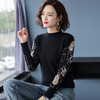 PY-38853        秋季新款羊绒衫女套头短款宽松打底毛衣秋冬季纯色刺绣长袖 商品缩略图3