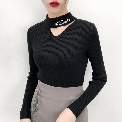 2019秋冬新款包芯纱加厚修身显瘦半针织打底衫高领毛衣女套头上衣 商品图5